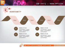 แผนภูมิ PPT ศิลปะย้อนยุคดอกพีชสีชมพู Daquan