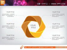 Golden micro three-dimensional work summary PPT chart package download