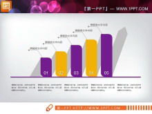 Purple și galben rezumat de lucru plat PPT diagramă Daquan