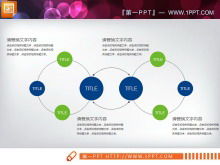 Blaue und grüne flache Geschäftszusammenfassung PPT-Diagramm Daquan