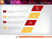 Combinazione rossa e gialla del download del pacchetto grafico PPT piatto