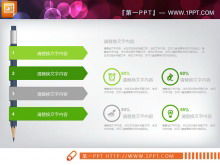 녹색 평면 작업 요약 보고서 PPT 차트 Daquan