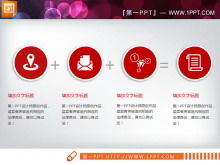 Tableau PPT de résumé de travail en trois dimensions micro rouge Daquan