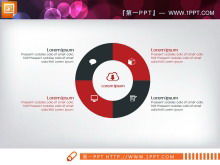 Download do pacote gráfico PPT empresarial plano vermelho e preto
