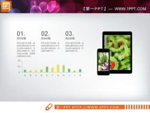 綠色清新背景健康飲食PPT圖表