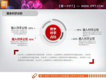 Czerwony płaski biznesowy wykres PPT Daquan