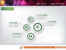 Green gear structure micro three-dimensional PPT chart Daquan