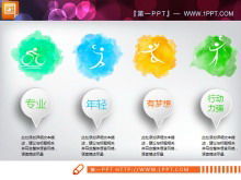 Kolorowy mikro trójwymiarowy wykres olimpijski PPT do pobrania