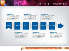 26 flache blaue Arbeitsbericht-PPT-Diagramme