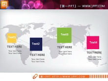 Weltkartenhintergrund flach praktisches PPT-Diagramm kostenloser Download