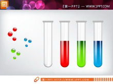 Tableau des relations côte à côte des tubes à essai en cristal tricolore