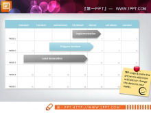 Gantt chart PPT chart download of elegant business color matching