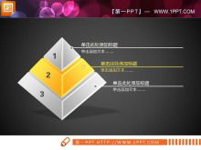 Unduh grafik PPT piramida gaya kristal tiga dimensi kuning
