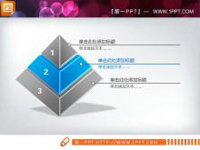 Unduh grafik PPT piramida gaya kristal tiga dimensi biru