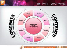 PPT-Diagrammvorlagenpaket im rosafarbenen Stil herunterladen