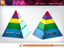 Four 3D stereo pyramid background dynamic hierarchical relationship slide chart material