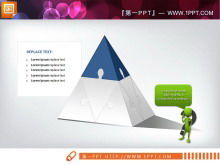 Modelo de gráfico PPT de relacionamento hierárquico de pirâmide estilo quebra-cabeça downloadv