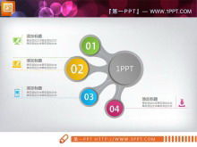 Modèle de graphique PowerPoint de relation de diffusion à quatre couleurs léger et élégant à télécharger