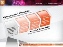 Orange 3d stereo crystal style slide chart template package download