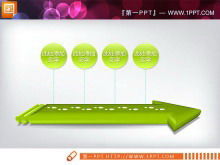 PPT-Flussdiagramm-Vorlage mit 3D-Stereo-Pfeilhintergrund