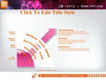 Descarga de gráfico de PowerPoint en forma de abanico tridimensional rosa 3d
