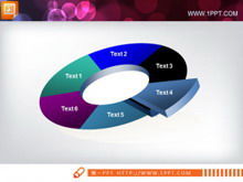 3d stereo PPT pie chart material