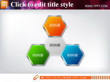 Beautiful honeycomb structure diagram PPT chart material