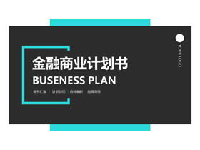 Template PPT rencana bisnis warna biru dan hitam sederhana