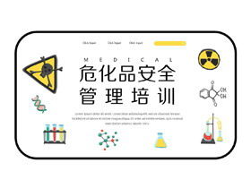 Karikatür tarzı tehlikeli kimyasallar güvenlik yönetimi eğitimi PPT eğitim yazılımı