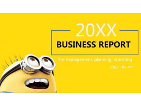 Funny little yellow man PPT template free download