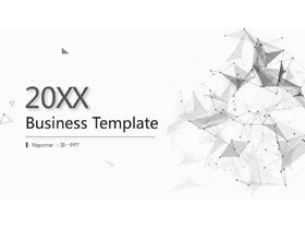 Simple gray dotted line polygon business report PPT template