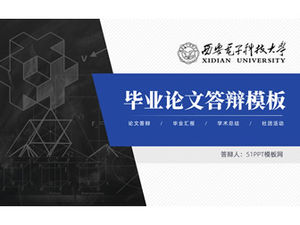 Academic blue geometric style graduation thesis defense general ppt template