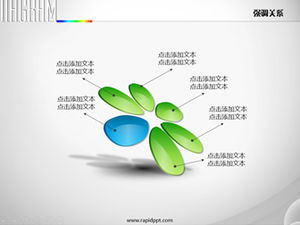 17 conjuntos de gráficos ppt de textura tridimensional de color fresco azul y verde de uso común