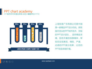 5 blue and orange flat exquisite ppt charts for free download