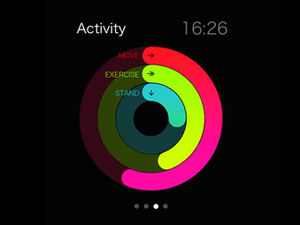 Imitating apple watch interface animation effect ppt dynamic chart template