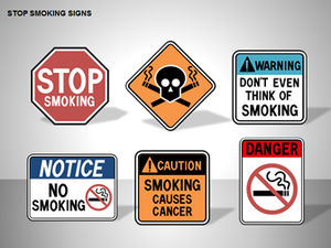No smoking, smoking is harmful to health, ppt chart