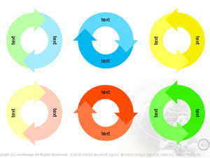 Südkorea Cooldesign produzierte 60 Sätze exquisiter Pfeil-ppt-Diagramme