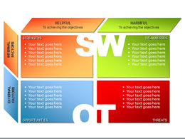10 Sets schöner ppt-Diagrammanalyse-Vorlagen von SWOT