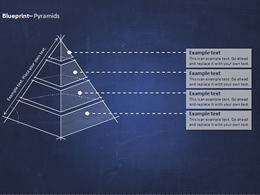 Templat bagan ppt ilustrasi piramida yang digambar tangan