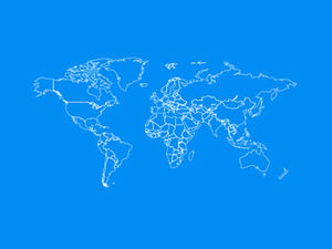 Editable color point line world map ppt material