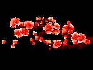 Kış eriği, kırmızı meyve, şeftali çiçeği, Çin tarzı serbest malzeme (6 fotoğraf)