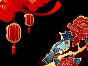 Paquet de matériel gratuit de décoration de coin de thème de fête du printemps de style chinois traditionnel rouge festif à télécharger (16 photos)