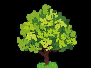 Cute vector cartoon tree-free material for Arbor Day (40 photos)