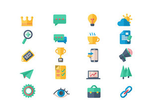 180+ color vector cartoon business commonly used ppt icons