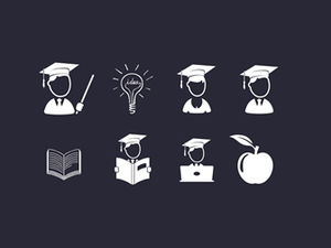 Thesis defense related education teaching series monochrome ppt icons