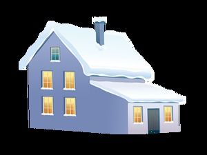 屋顶上厚厚的积雪的冬季小屋png高清大图（12张）