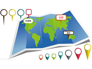 Geotag coordinates map landmark vector icon ppt material