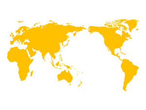 Variedade de bloco de cor de linha de modelos de material ppt de mapa mundial editável