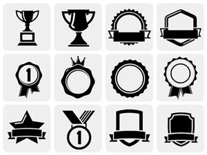 The color of the trophy can be modified by yourself, medal ppt icon material