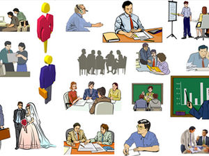 Compilation of business-related ppt clip art materials